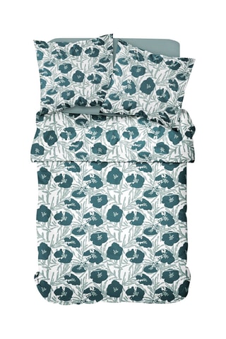 Juego de nórdico de algodón Flanelle - Verde y crudo