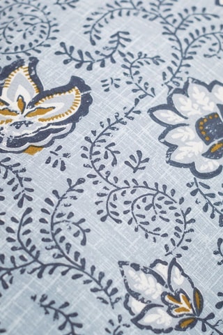 Juego de nórdico de algodón Flanelle - Azul y crudo