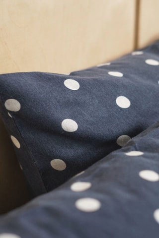 Juego de nórdico de algodón Flanelle - Azul y crudo