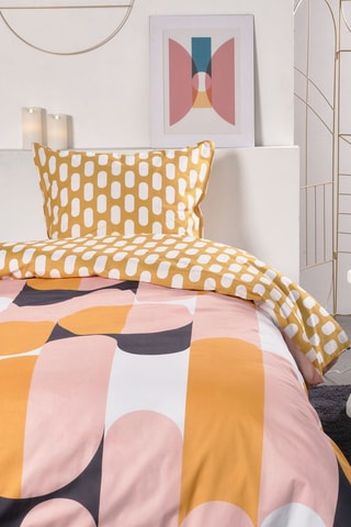 Juego de nórdico de algodón 57 hilos/cm² Sunshine - Rosa y ocre