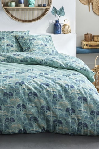 Juego de nórdico de algodón 57 hilos/cm² - Verde y azul