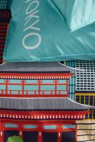 Juego de nórdico de algodón 57 hilos/cm² Java - Azul