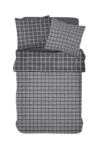 Juego de nórdico de algodón 57 hilos/cm² Sunshine - Azul marino y gris