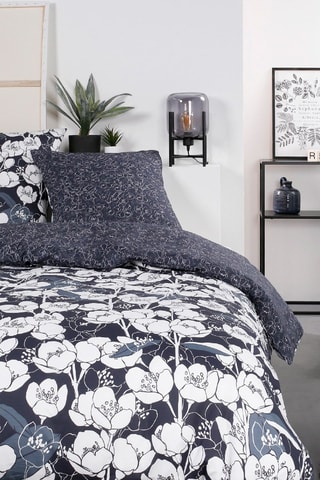 Juego de nórdico de algodón 57 hilos/cm² Mawira 2.10 - Crudo y azul