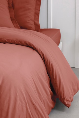 Funda nórdica de algodón 57 hilos/cm² Essential - Terracota
