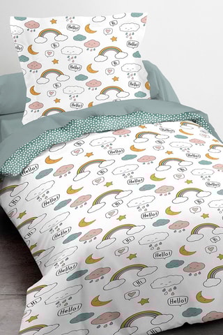 Juego de nórdico  -  Blanco y naranja