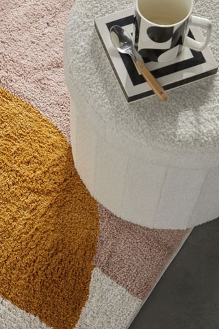 Alfombra Retro mood - Crudo y marrón - 90 x 160 cm