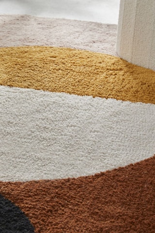 Alfombra Retro mood - Crudo y marrón - 90 x 160 cm