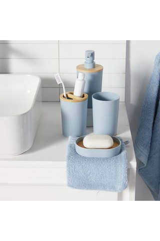 Conjunto de accesorios para cuarto de baño de bambú - 6 piezas