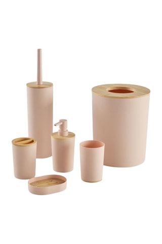 Conjunto de accesorios para cuarto de baño de bambú - 6 piezas