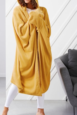 Manta con capucha - Ocre - 115 x 165 cm