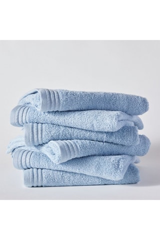 6 toallas de baño - Azul ­- 50 x 130 cm