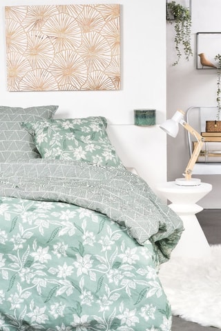 Juego de nórdico reversible de algodón - 57 hilos/cm² - Gris