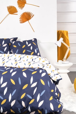 Juego de nórdico reversible de algodón - 57 hilos/cm² - Azul