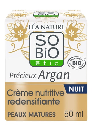 Crème nutritive redensifiante nuit Bio Précieux Argan - Peaux matures - 50 ml