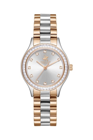 Relógio de quartzo em aço e cerâmica - Prateado e dourado-rosa