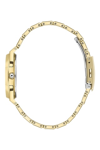 Relógio de quartzo em metal e diamante