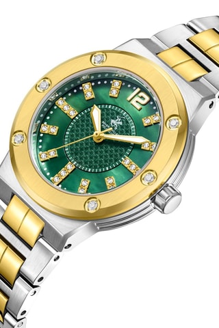 Relógio de quartzo em metal - Prateado e dourado