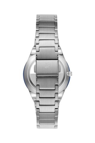 Relógio de quartzo em metal - Prateado e azul