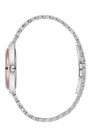 Relógio de quartzo em metal - Prateado e dourado-rosa