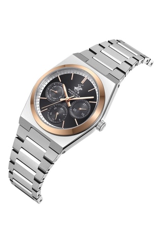 Relógio de quartzo em metal - Prateado e dourado-rosa