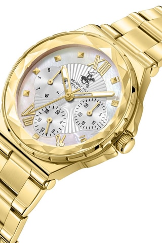 Relógio de quartzo em metal - Cronógrafo - Dourado e prateado