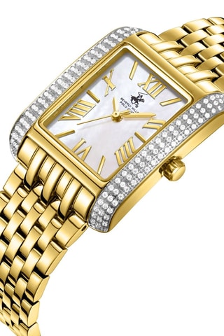 Relógio de quartzo em metal - Dourado e cinzento