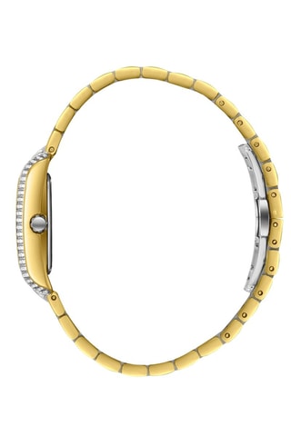 Relógio de quartzo em metal e banhado a ouro amarelo