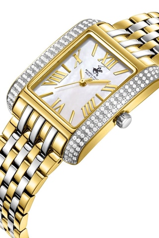 Relógio de quartzo em metal e banhado a ouro amarelo