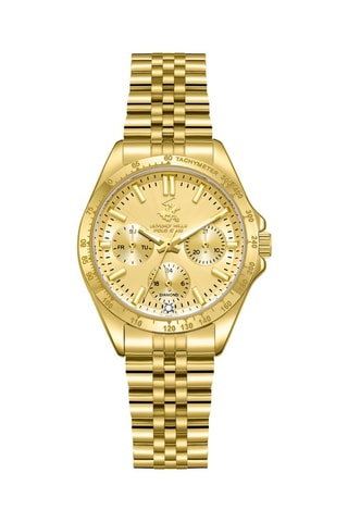 Relógio de quartzo em metal e diamante - Taquímetro