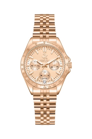 Relógio de quartzo em metal e diamante - Taquímetro