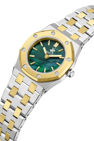 Relógio de quartzo em metal e banhado a ouro