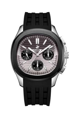 Relógio de quartzo em silicone - Preto e cinzento