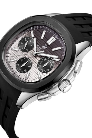 Relógio de quartzo em silicone - Preto e cinzento