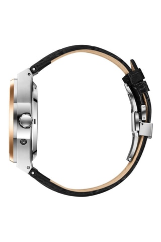 Relógio automático de couro e folheado a ouro rosa - Contador fases da lua