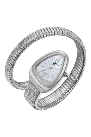 Relógio de quartzo em metal - Prateado e malva