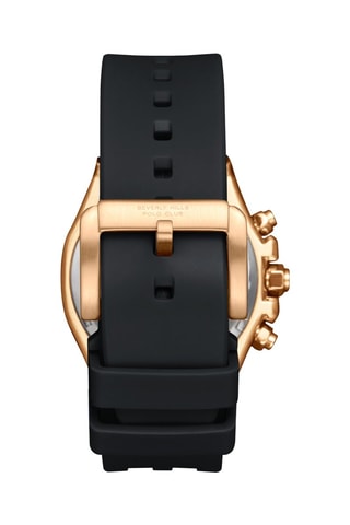 Relógio de quartzo em silicone e folheado a ouro rosa - Taquímetro e cronógrafo