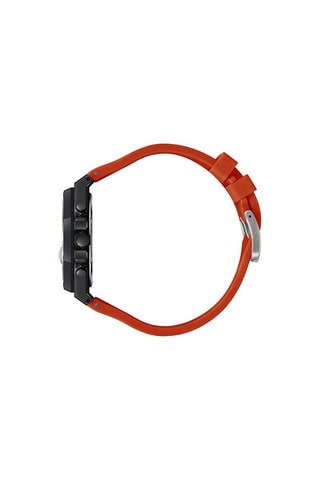 Relógio de quartzo em silicone - Tacómetro e cronógrafo - Laranja e preto