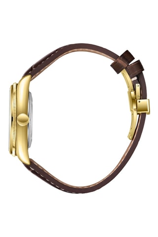 Relógio de quartzo em couro e cerâmica