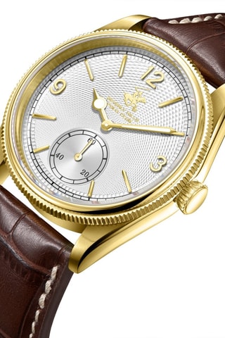 Relógio de quartzo em couro e cerâmica