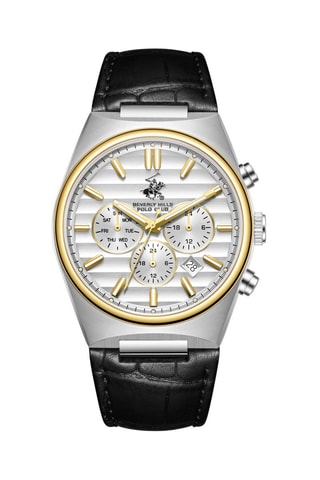 Relógio de quartzo em couro ião ouro amarelo