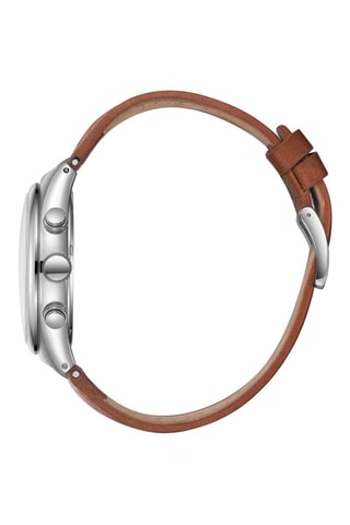 Relógio de quartzo em couro e cerâmica