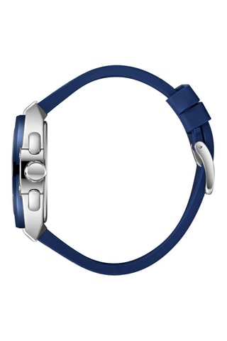 Relógio de quartzo em couro - azul-cobalto e cinzento-claro