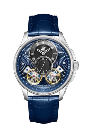 Relógio automático em couro e cerâmica