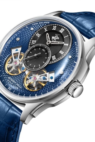 Relógio automático em couro e cerâmica