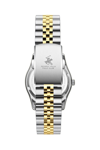 Relógio de quartzo banhado ião ouro amarelo, cerâmica e diamante