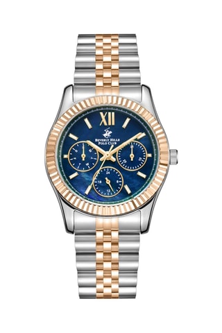 Relógio de quartzo em metal, cerâmica, banhado a ouro prata e banhado a ouro rosa