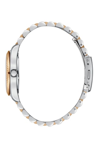 Relógio de quartzo em metal, cerâmica, banhado a ouro prata e banhado a ouro rosa