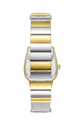 Relógio de quartzo banhado ião ouro amarelo, cerâmica e diamante