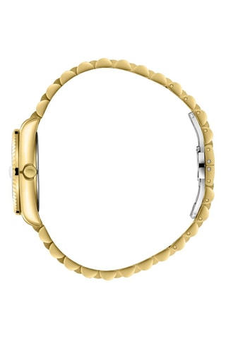 Orologio al quarzo placcato Ion oro giallo e ceramica